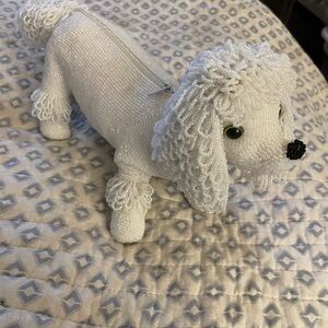 Walborg White Beaded Dog poodle. Vintage. 1950s. Made in Belgium. Never worn.